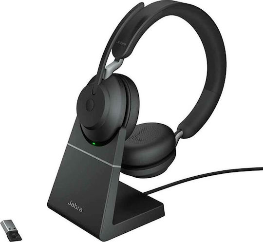 Jabra Evolve2 65 VOIP Headset Link380a UC Stereo Desk Stand Black (26599-989-989)