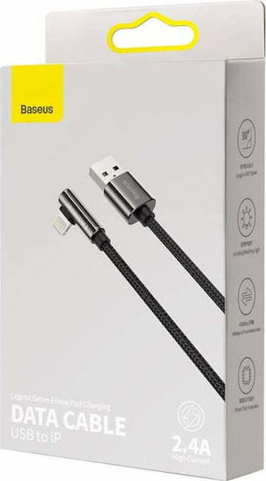 Baseus Legend Braided USB-A la Cablu Lightning Negru 1m (CALCS-01)