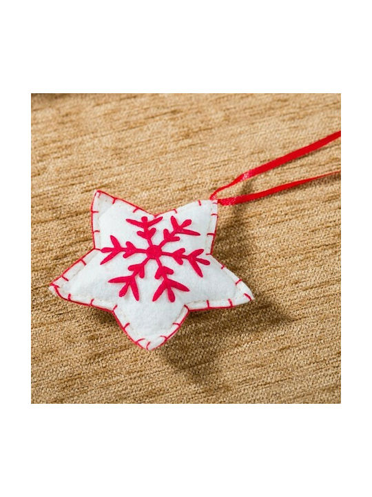 Hanging Heart Ornament Wooden Red Set 3pcs