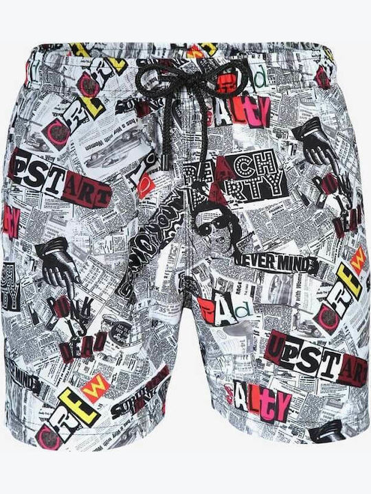 News Costume De Baie Bărbați Pantaloni Scurți Gri Cu Printuri