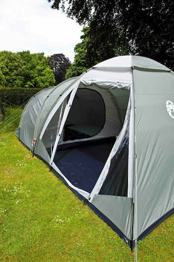 Coleman Waterfall 5 Deluxe Σκηνή Camping Τούνελ Πράσινη με Διπλό Πανί 4 Εποχών για 5 Άτομα 280x280x200εκ.