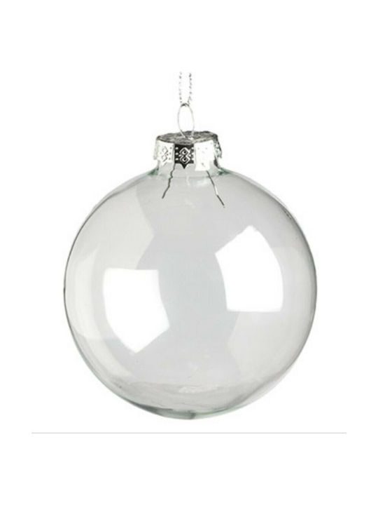 JK Home Decoration Christmas Glass Ball Ornament Transparent 8x8cm