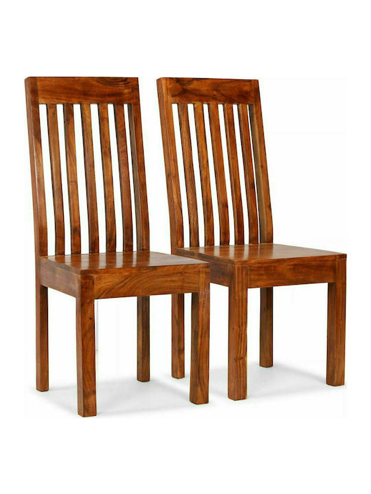 Dining Room Wooden Chair Καφέ 43x43x104cm 2pcs