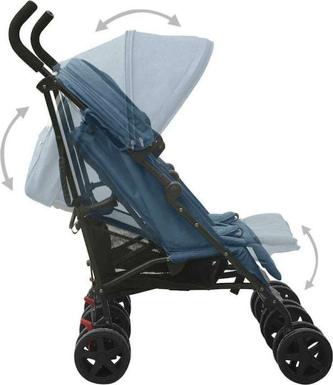 vidaXL Umbrella Stroller Suitable from 6+ Months Navy Blue 14.4kg