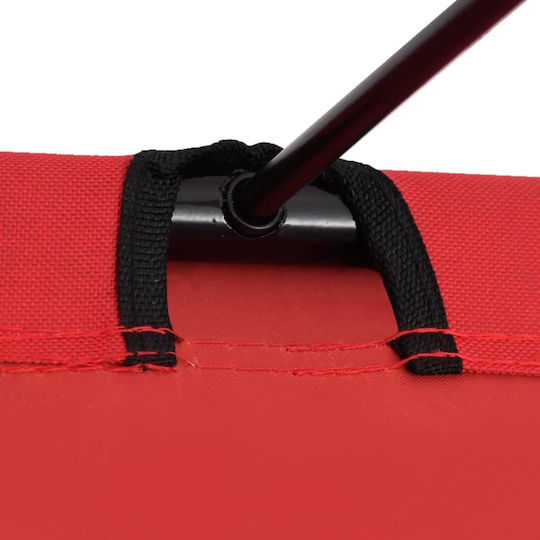 Folding Guest Bed Campaign Single Red 180x60x19cm