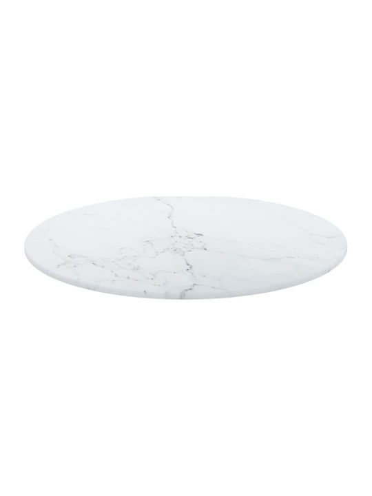 vidaXL Round Table Surface made of Glass WHITE 40x40cm 322246 1pcs