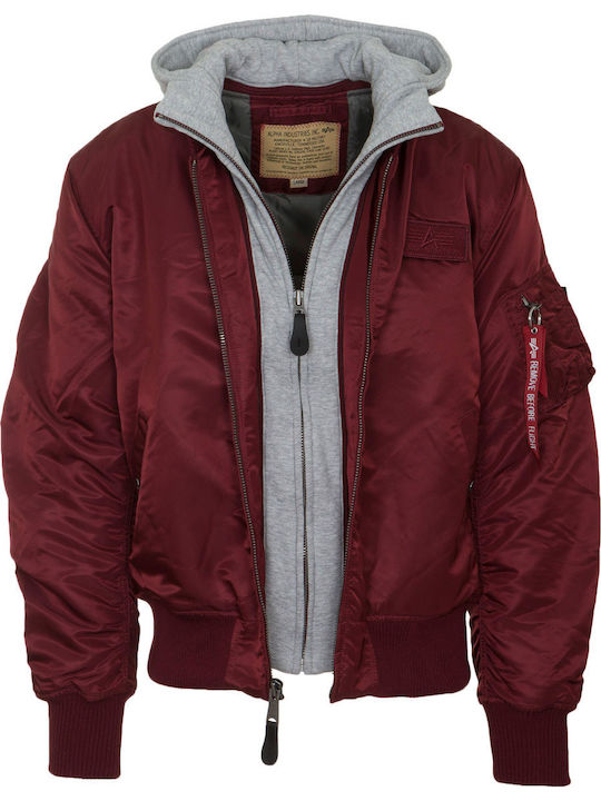 MA-1 D-Tec Winter Jacket Bomber Burgundy