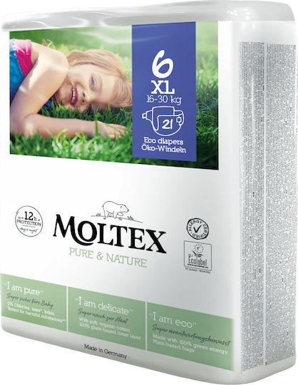 Moltex Tape Diapers Pure & Nature No. 6 for 16-30 kgkg 21pcs