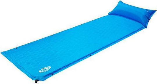 Nils Self-Inflating Single Camping Sleeping Mat 186x65cm Thickness 2.5cm in Blue color