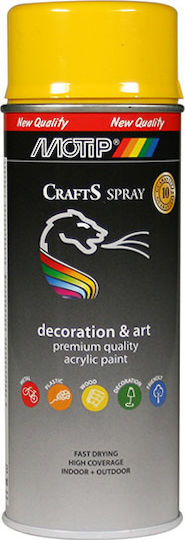 Motip Dupli Σπρέι Βαφής Crafts Ακρυλικό με Γυαλιστερό Εφέ Rape Yellow RAL 1021 400ml