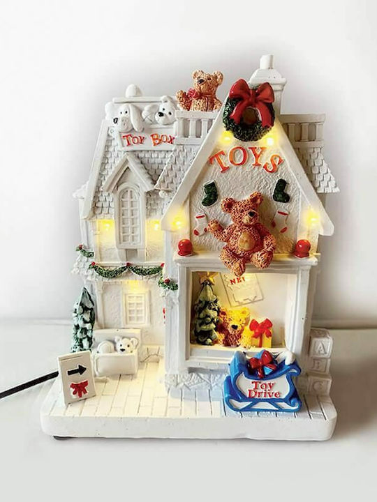 Aca Christmas Illuminated Decorative Village White with Battery 21.5x14x11cm.