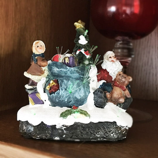 SP Souliotis Illuminated Christmas Plastic Figure Height 12cm Santa Claus