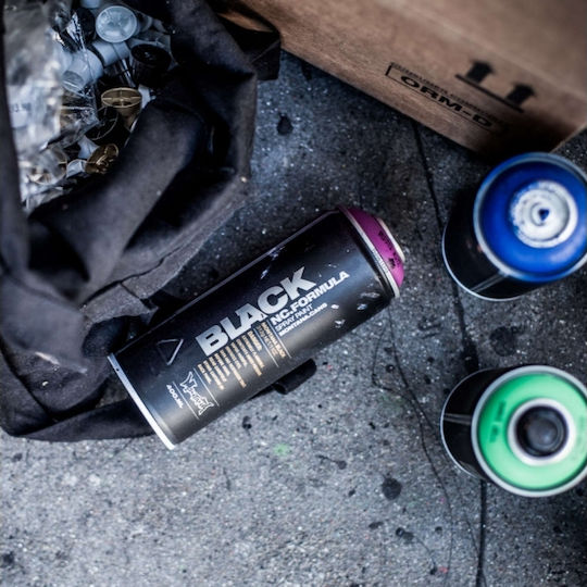 Montana Cans Spray Farbe BLK mit Matt Effekt Gelb kicken 400ml
