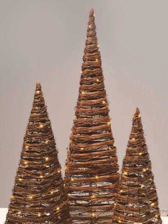 Aca Christmas Decorative Illuminated Metal Tree Pyramid 90cm IP20 Battery Brown