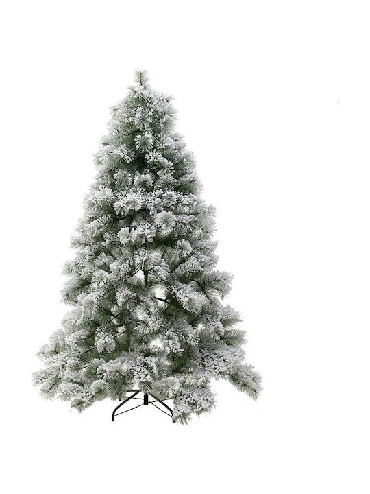 Βελόνες Snowy Christmas Green Tree with Metallic Base H210cm