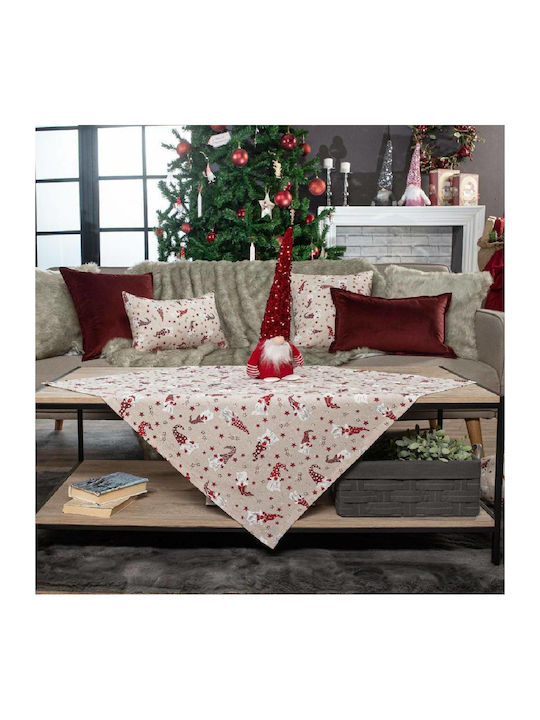 Teoran Zermatt Christmas Tablecloth Fabric Red L180xW135cm.