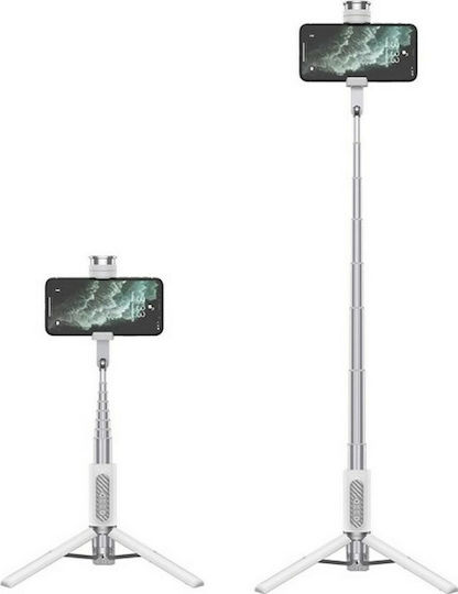 Hoco K13 Scepter Selfie Stick με Τηλεχειριστήριο Λευκό