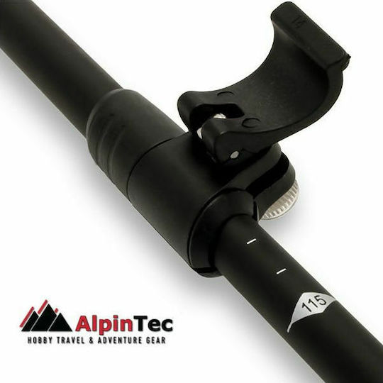 AlpinPro Pair of Telescopic Aluminum Fast Lock Trekking Poles with 3 Sections Pathfinder Black 285gr