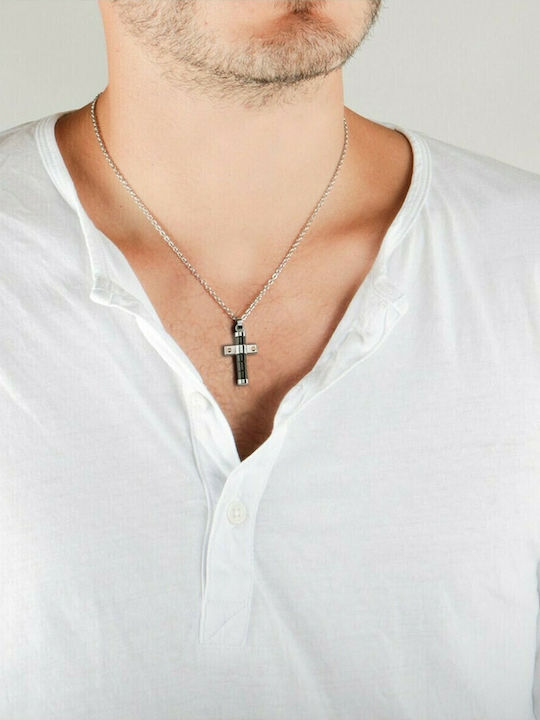 Sector Schwarz Herren Kreuz aus Stahl mit Kette