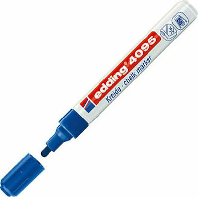 Edding Chalk Marker 4095 Marker Blue Blackboard Liquid Chalk for Glass Στρογγυλή Μύτη