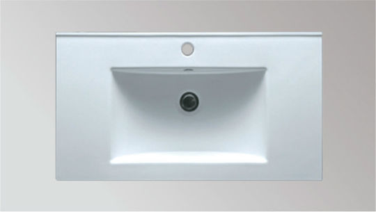 KLP Piccolo Ένθετος Νιπτήρας Πορσελάνης 82x46x18cm Λευκός