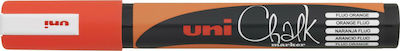 Uni-Ball Chalk Marker PWE-5M Μαρκαδόρος Πορτοκαλί Μαυροπίνακα Υγρής Κιμωλίας για Γυαλί Φωσφοριζε 1.8-2.5mm