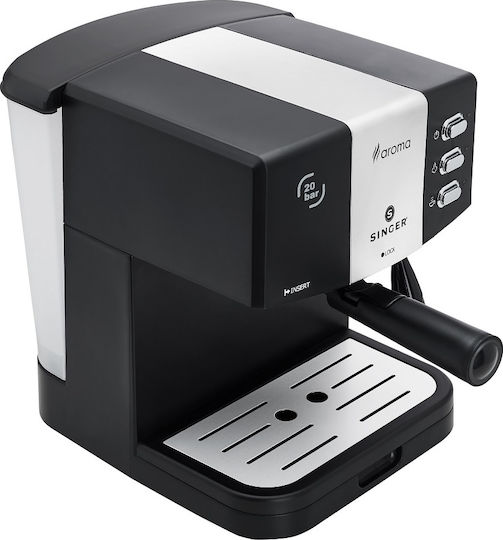 Singer Aroma Automatic Espresso Machine 850W Pressure 20bar Black