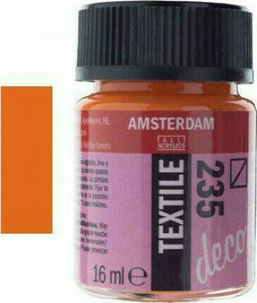 Royal Talens Textile Deco Liquid Craft Paint Wash-resistant Orange for Fabric Spring No235 16ml