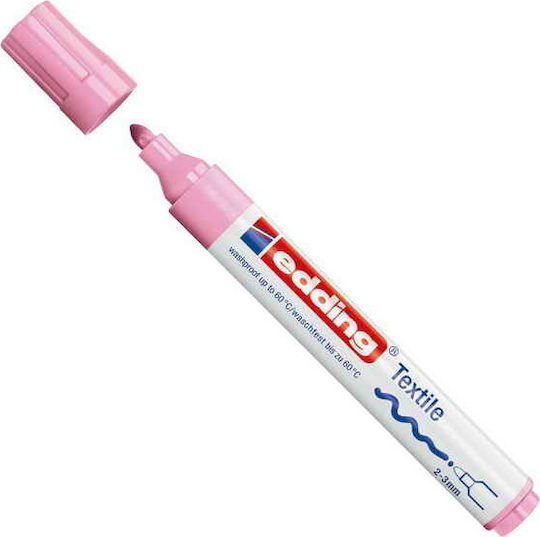 Edding Textile Marker 4500 Marker Wash-resistant Pink for Fabric Στρογγυλή Μύτη