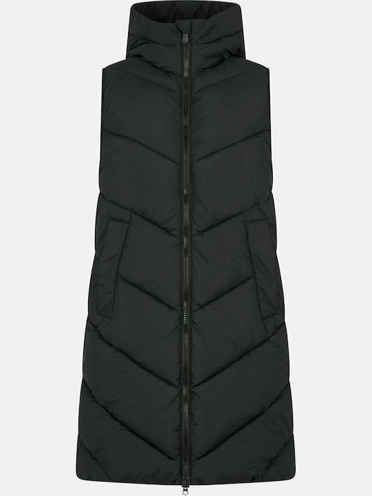 Juliet Women's Long Puffer Jacket for Winter with Hood Black