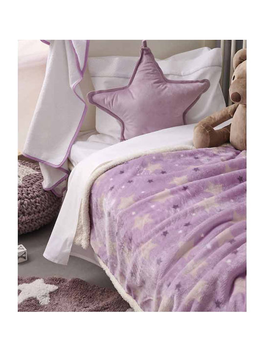 Palamaiki Blanket Nursery Swaddling Blankets Sky Girl Fleece Purple 80x90cm