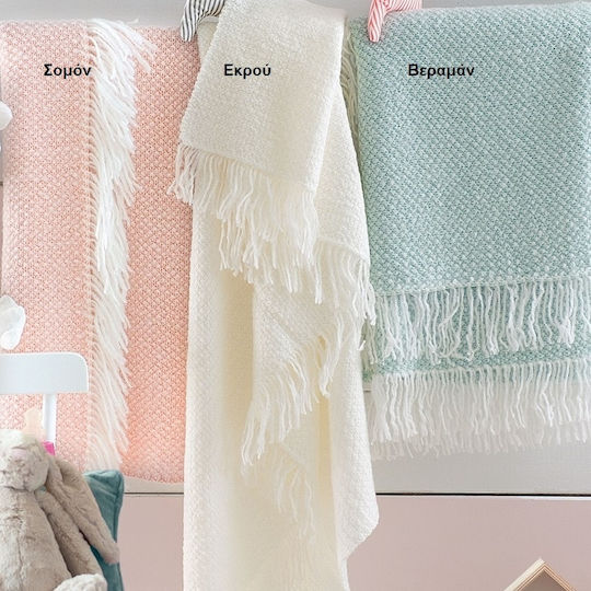 Rythmos Blanket Cot Nest Knitted Green 100x130cm