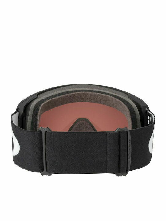 Oakley Line Miner Mască de Schi și Snowboard pentru Adulți Neagră cu Lentilă Roșie cu Efect de Oglindă