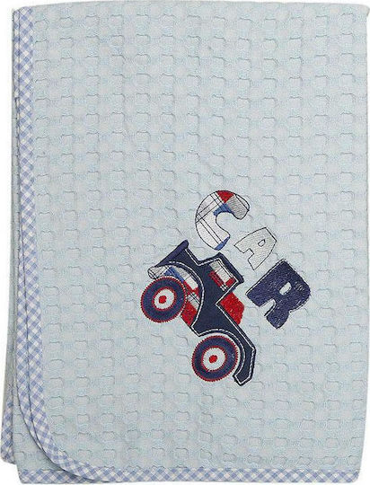Dimcol Decke Kinderbett Car 32 Waffel Weiß 100x160cm