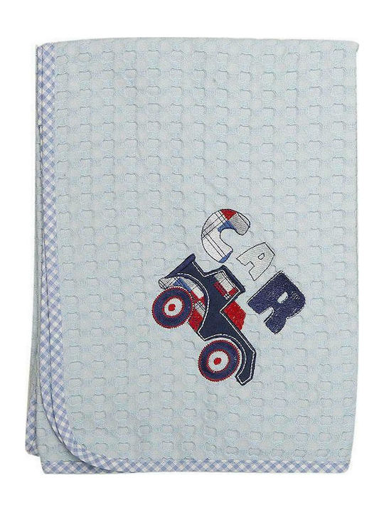 Dimcol Κουβέρτα Κούνιας Car 32 Πικέ Λευκή 100x160εκ.
