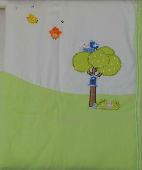 Bebe Stars Blanket Nursery Swaddling Blankets Little Birds Velvet Green 90x110cm