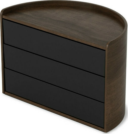Umbra Kosmetikorganisator mit 3 Schubladen Schwarz 25,4x17,8x14,6cm
