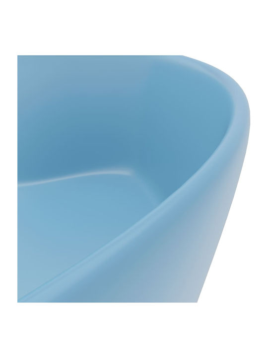 vidaXL Επικαθήμενος Νιπτήρας Κεραμικός 36x36x13cm Γαλάζιος