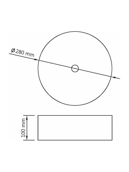 vidaXL Επικαθήμενος Νιπτήρας Κεραμικός 28x28x10cm Ασημί