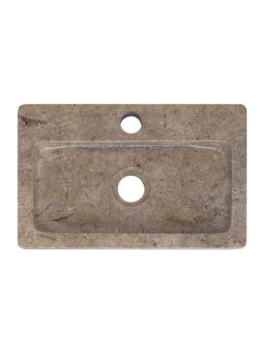 vidaXL Επικαθήμενος Νιπτήρας Πέτρινος 38x24x6.5cm Γκρι
