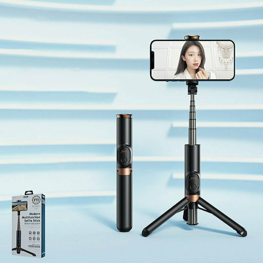 Remax P11 Selfie Stick Τρίποδο Κινητού Bluetooth Μαύρο