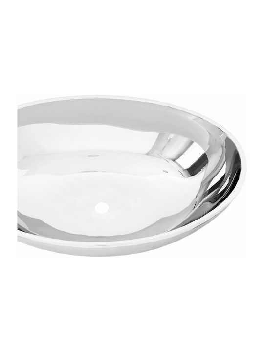 vidaXL Επικαθήμενος Νιπτήρας Κεραμικός 40x33x13.5cm Ασημί