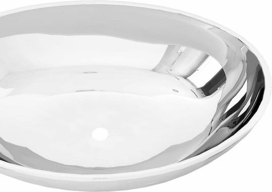 vidaXL Επικαθήμενος Νιπτήρας Κεραμικός 40x33x13.5cm Ασημί