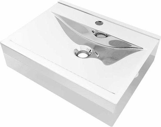 vidaXL Deasupra Blatului Chiuvetă Ceramică 60x46x16cm Argintiu