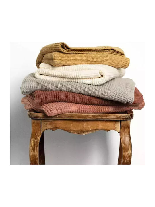 Elodie Details Κουβέρτα Αγκαλιάς & Λίκνου Wool Knitted Μάλλινη Καφέ 70x100εκ.