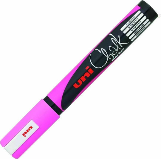 Uni-Ball Chalk Marker PWE-5M Μαρκαδόρος Ροζ Μαυροπίνακα Υγρής Κιμωλίας για Γυαλί 1.8-2.5mm