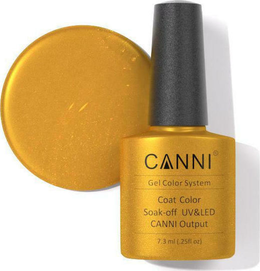 Canni Classic Semi-Permanent Nail Polish 197 Glittering Gold with Glitter 7.3ml 1pcs