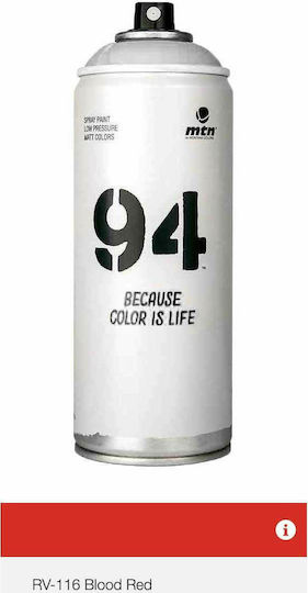 Montana Colors Spray Paint 94 with Matt Effect Blood Red RV-116 400ml