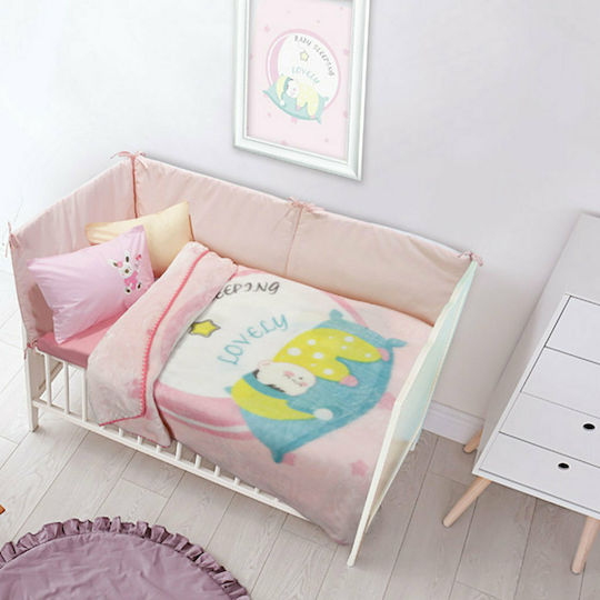 Das Home Blanket Cot Velvet Pink 140x110cm
