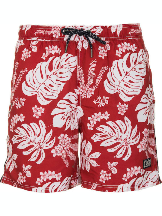 HAWAIIAN Herren Badebekleidung Shorts Rot Blumen
